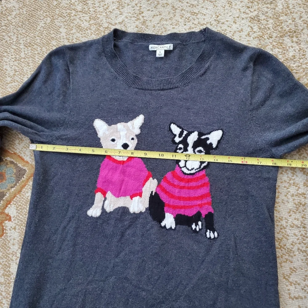 J. CREW MERCANTILE Merino Wool Blend French Bulldog Sweater L - Picture 6 of 8
